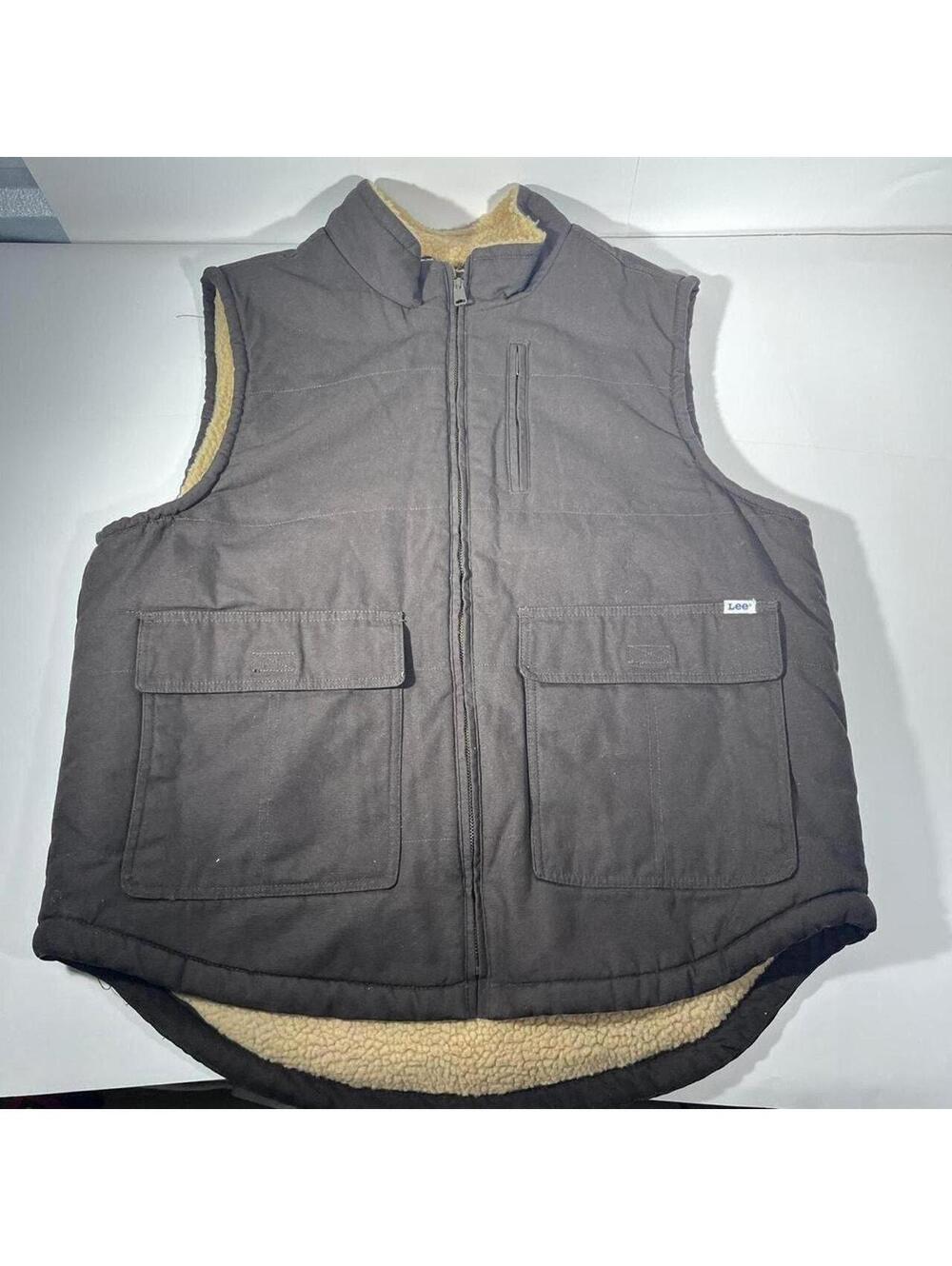 Lee grey Sherpa lined workwear vest